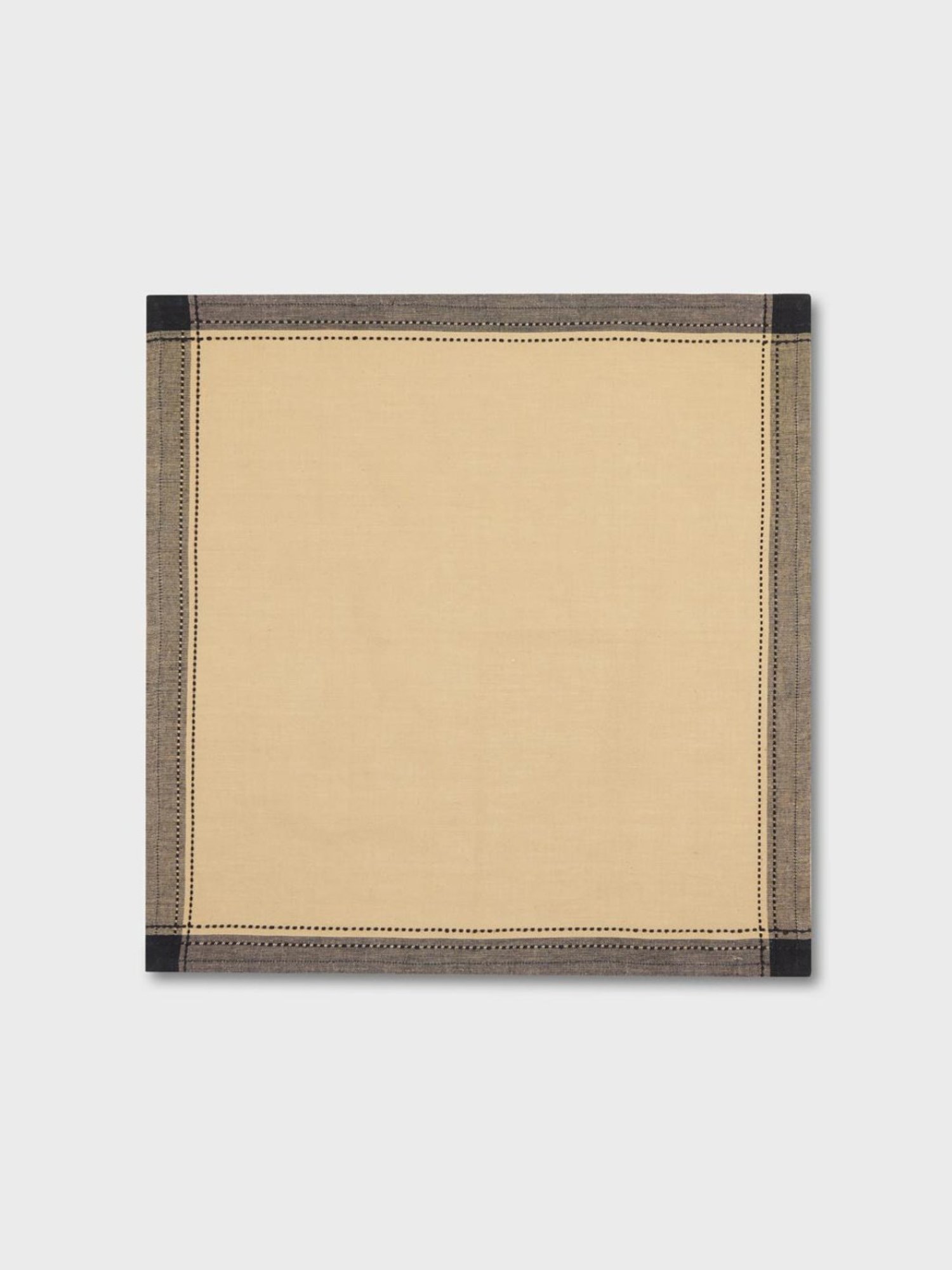 Fabindia Beige & Black Cotton 92 TC 125 GSM Tanka Napkin - Set of 6