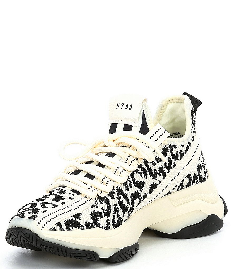 Steve Madden Maxima Leopard Print Chunky Sole Knit Sneakers