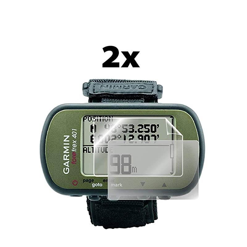 Compatible with Anti Glare Garmin Foretrex 401 Hiking GPS 2X 1 Clear 1 AntiGlare Protector Invisible Film Screen Protector Guard Cover Free Bubble Free