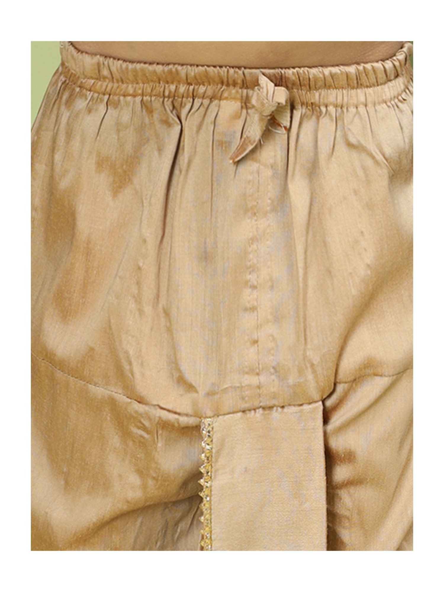 TABARD Cotton Full Sleeve Regular Fit Chikankari Embroidery Green Kurta Set For Kids