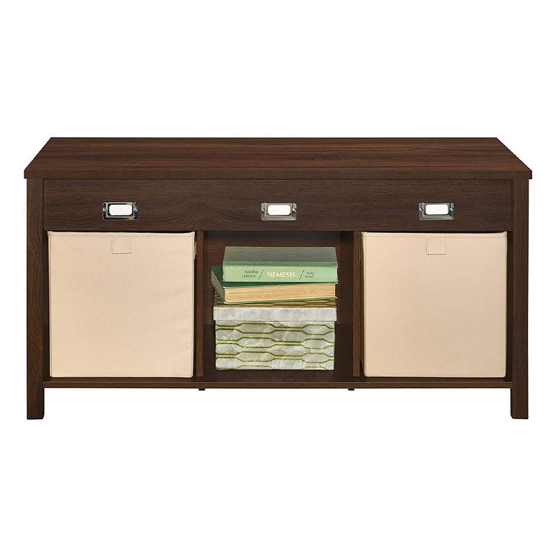 ClosetMaid 1605100 Freestanding Premium 3 Cube Storage Organizer Bench, Dark Chestnut