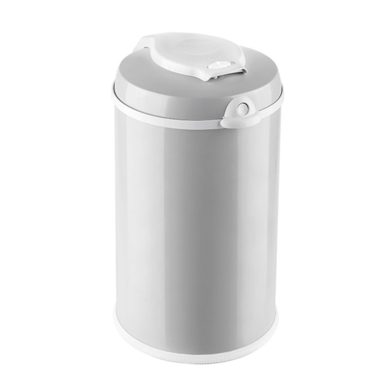 Bubula JR 60699 Premium Steel & Aluminum Diaper Waste Pail with Air Tight Lid and Security Lock for Nursery or Any Room Use, Gray