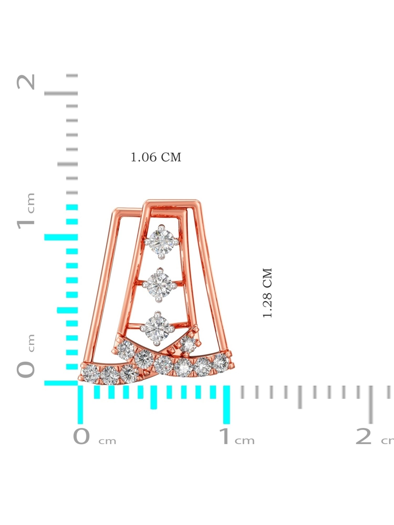 Joyalukkas 18k Gold Shimmered Diamond Stud Earrings