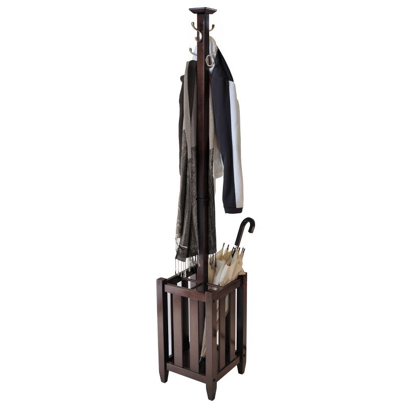 Memphis Coat Tree & Umbrella Rack Walnut Finish - Winsome