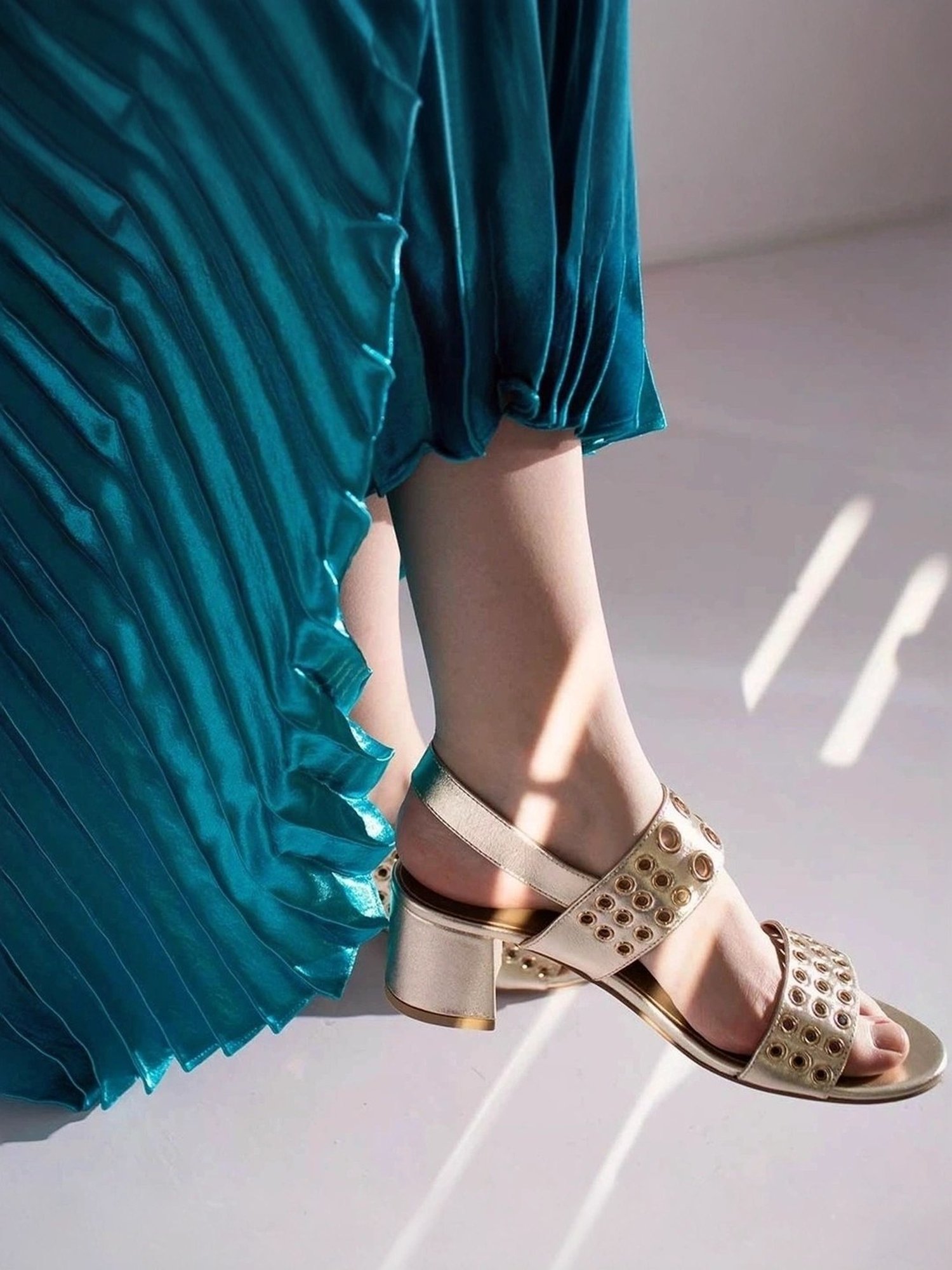 Saint G Women's Platin Metallic Back Strap Sandals