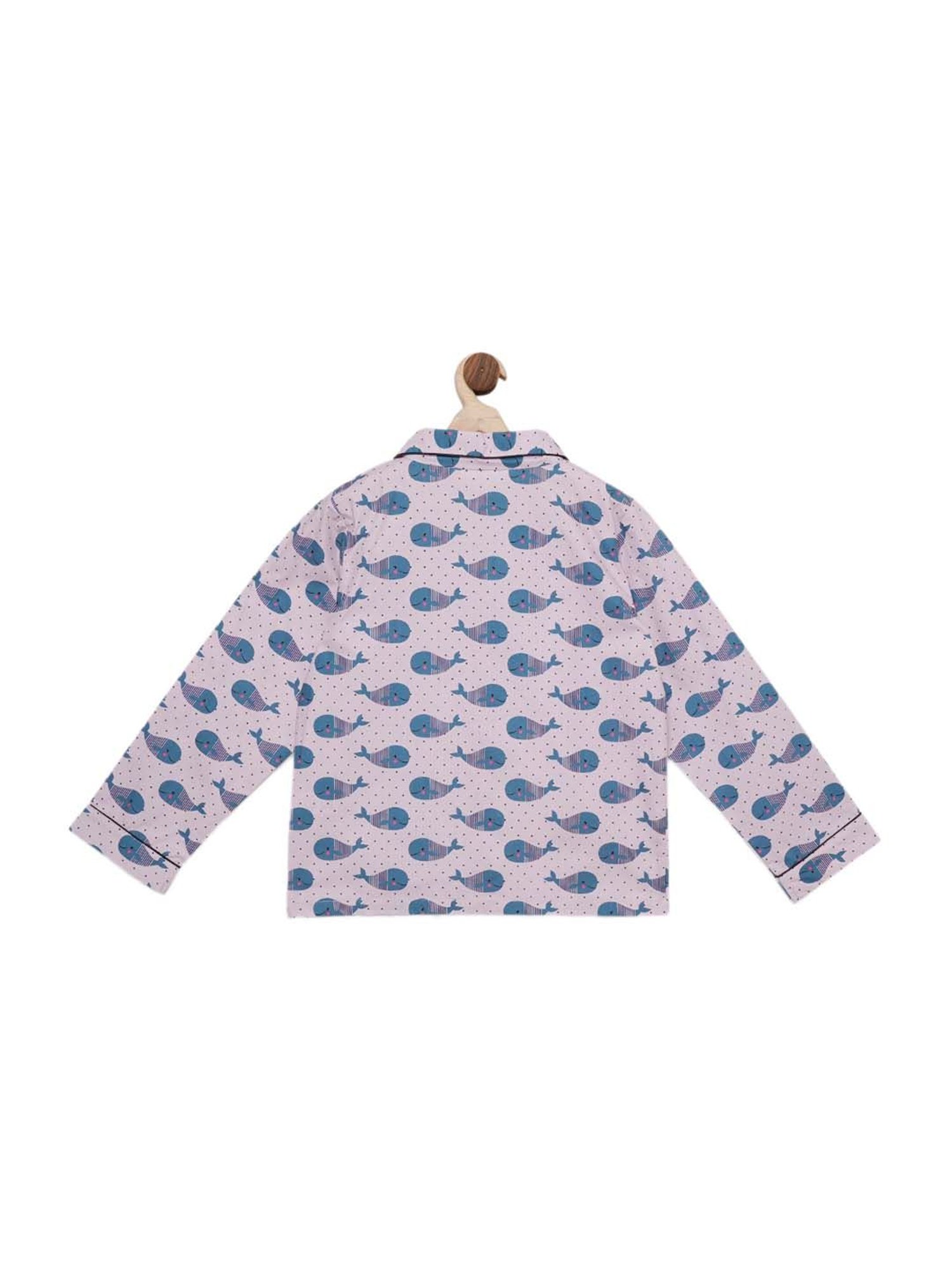 Fluffalump Boys Multicolor Cotton Printed Nightwear Top & Pants Set