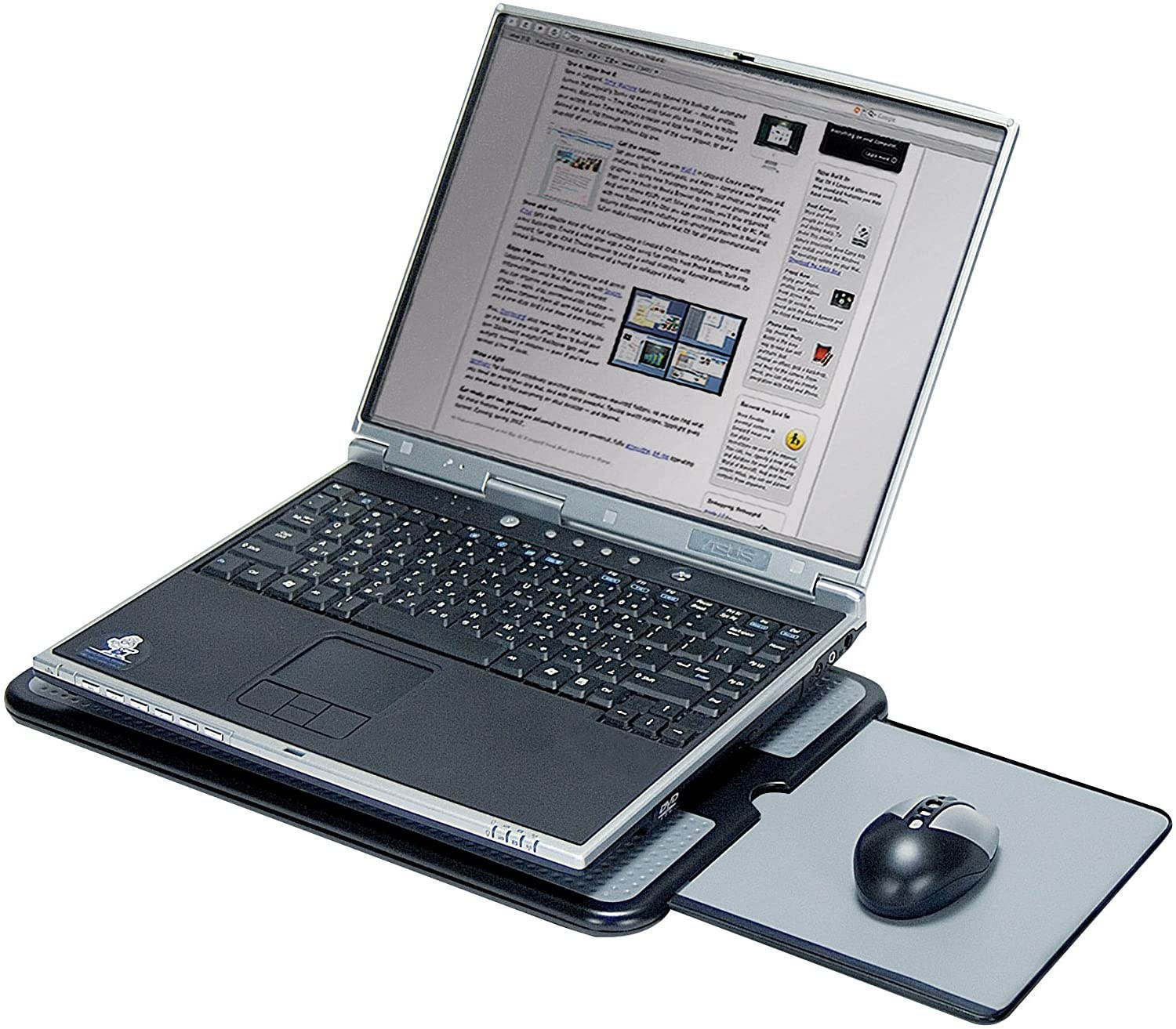 Aidata Laptop Pad, Portable LapDesk Notebook Stand with Retractable Mouse Tray