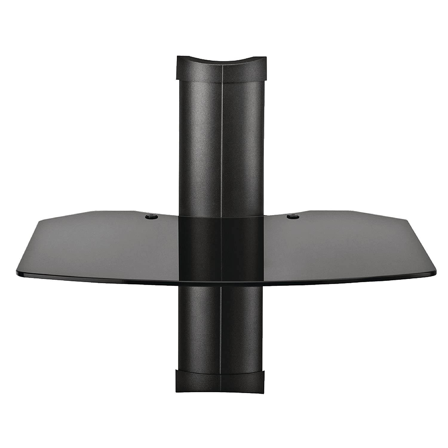 Omnimount Tria 1 B 1-Shelf Wall Furniture - Black/Dark Glass