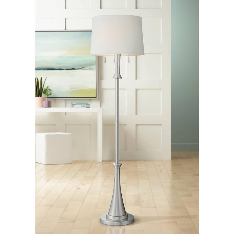 360 Lighting Karl Modern Brushed Nickel Floor Lamp
