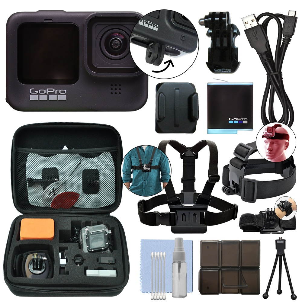 GoPro HERO9 Black 20 MP Waterproof 5K Camera Camcorder + Ultimate Action Bundle
