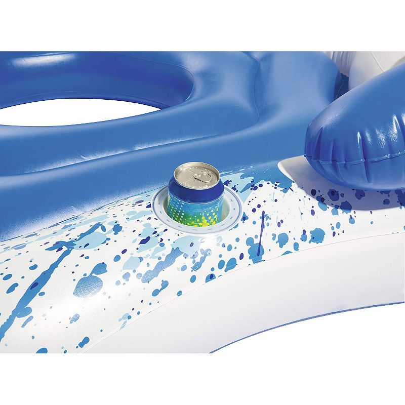 Bestway 3-Person Floating Water Island Lounge Raft + AC Electric Air Pump