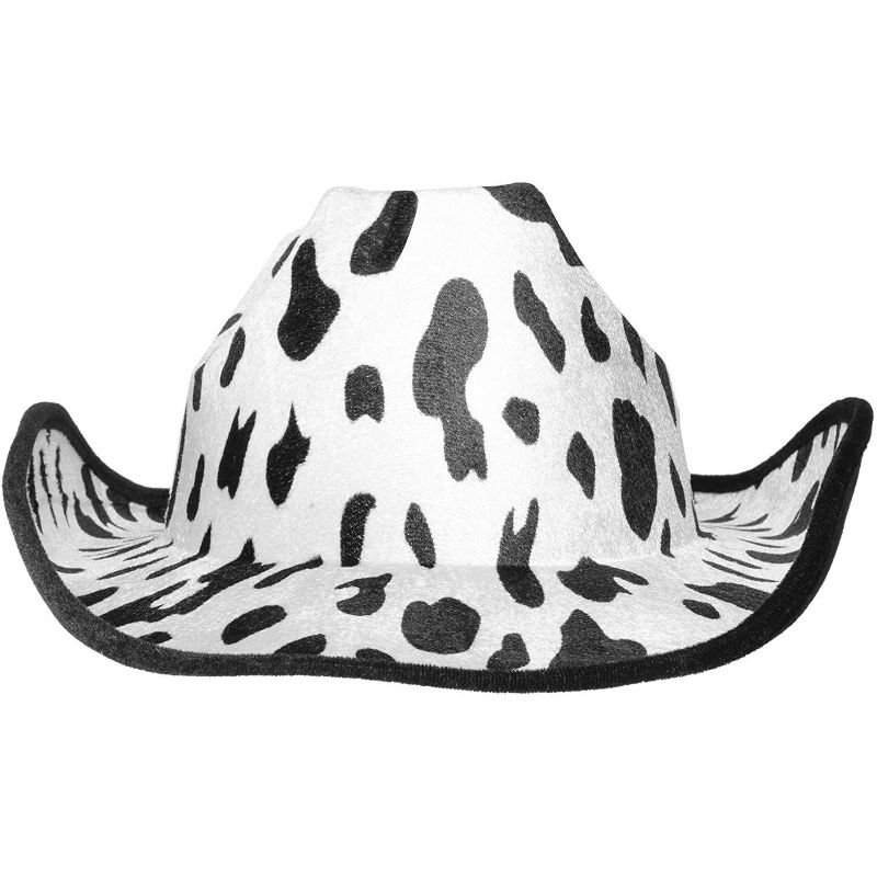 Juvolicious Cowboy Hat with Cow Print, Costume Party Hats with Spots, 14 x 10 x 5 in