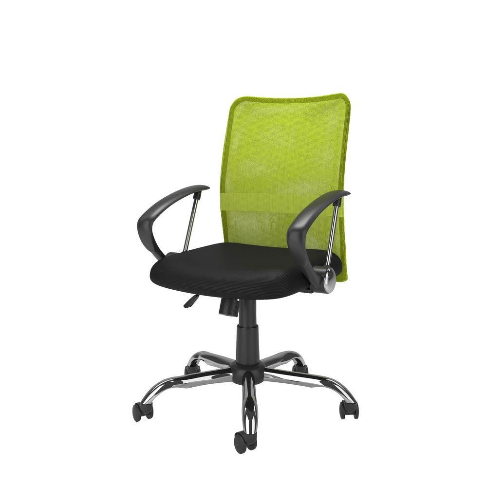 Workspace Office Chair with Contoured Lime Green Mesh Back