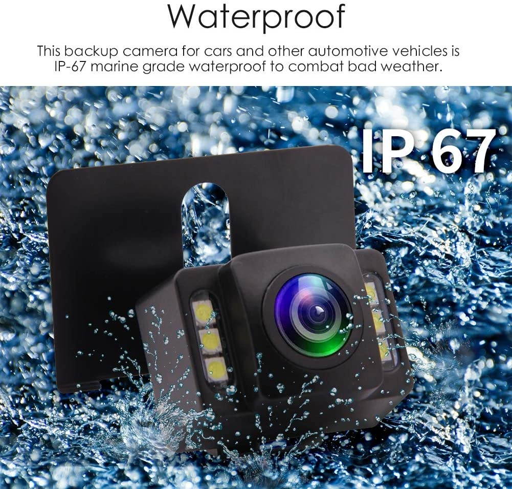 EINCAR Backup Camera for Cars Pickup Trucks SUVs Vans RVs Car Rear View Camera 6 LED Night Vision IP67 Waterproof Reverse Camera Rearview 170&deg; Wide View Angle