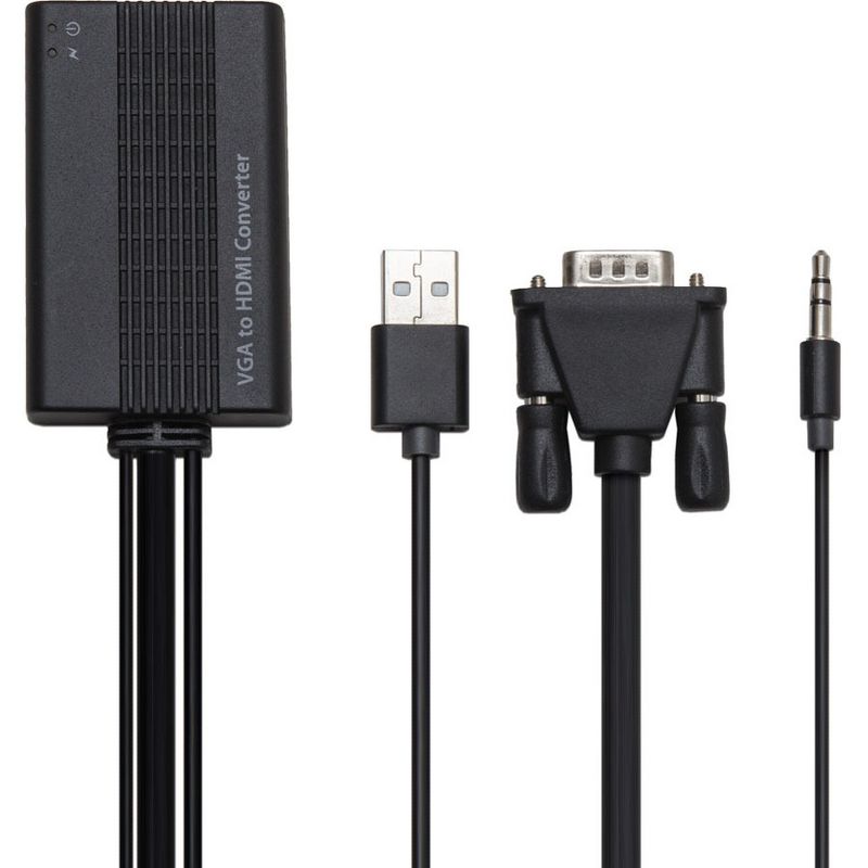 Syba VGA to HDMI Cable, VGA to HDMI Adapter Converter Cable with Audio Support for Connecting PC, Laptop with A VGA Output to HDMI Monitor HDTV (Ma...