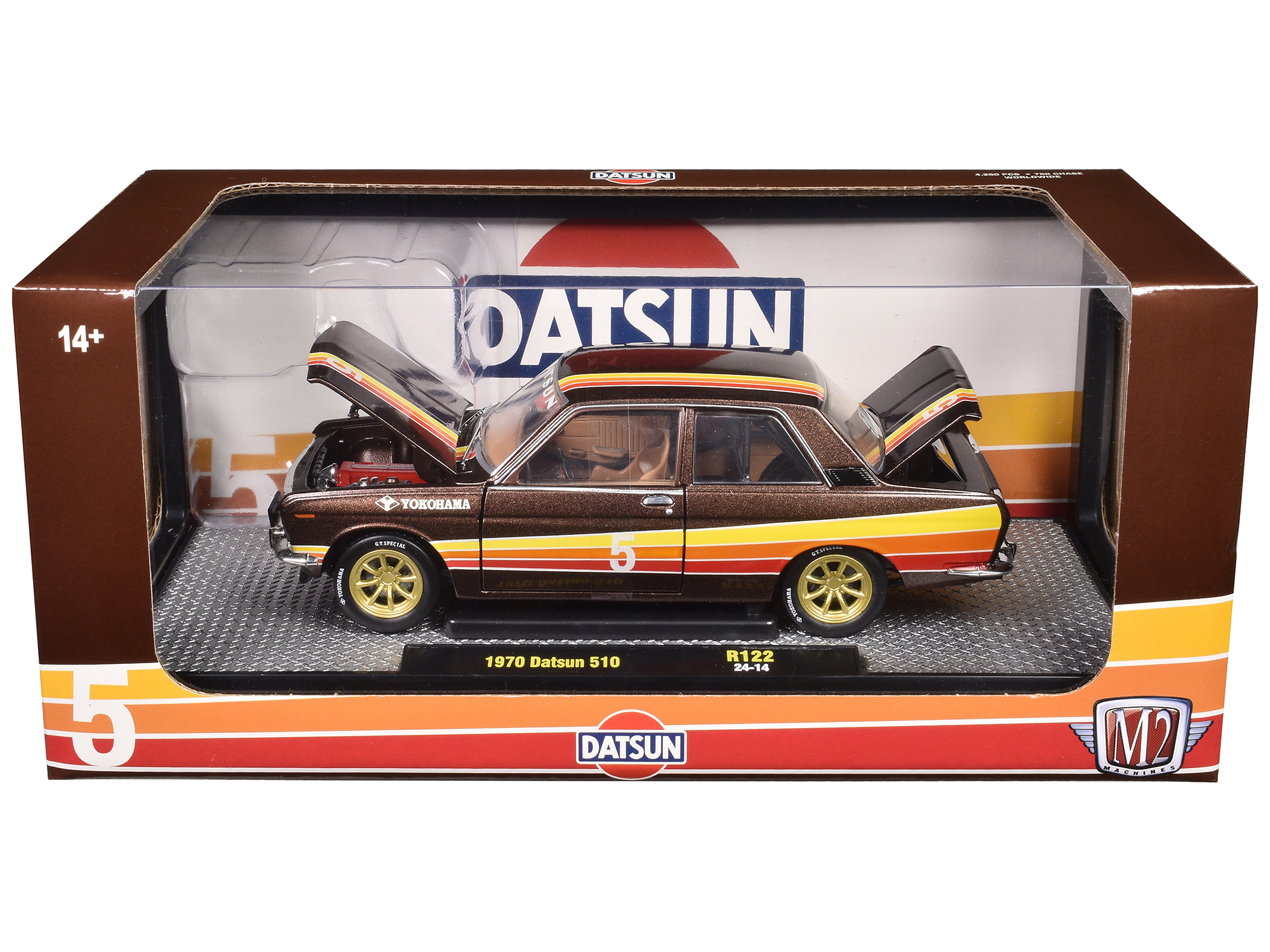 1972 Datsun 240Z Purple with Dark Gray Hood 1/64 Diecast Model Car by Muscle Machines