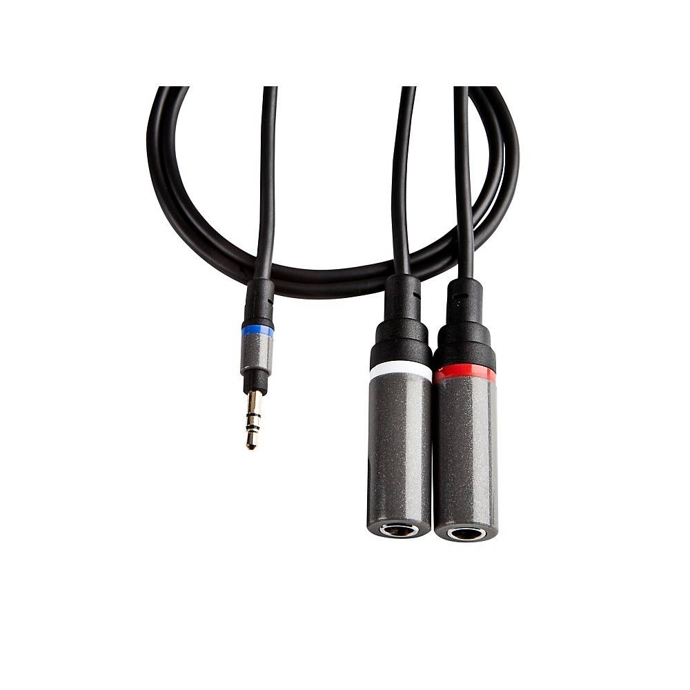 IK Multimedia IP-ILINE-OJS-IN iLine Mono Output Splitter Cable 1/8" Male Jack to 2x 1/4" Female Jacks