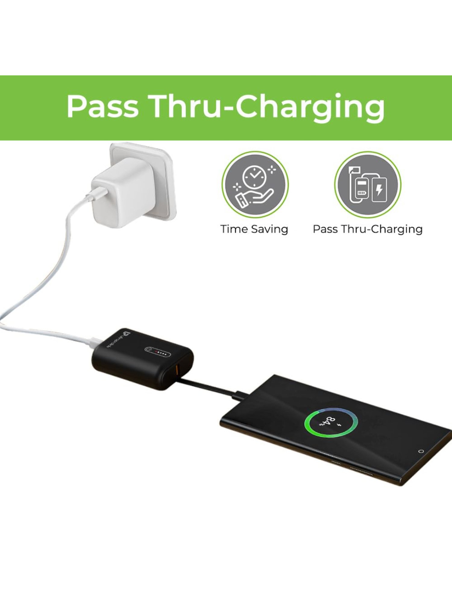 UltraProlink UM1121 10000mAh 22.5W Juice-UP Grip Compact Power Bank with LED Indicators (Black)