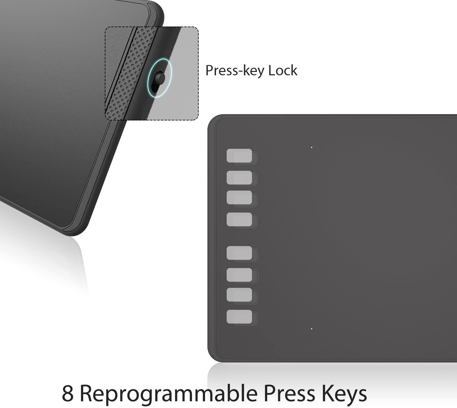 HUION Inspiroy H950P Drawing Tablets Digital Drawing Pad Computer Graphic Tablet, Tilt Feature Battery-Free Pen 8192 Pressure Sensitivity and 8 User-Defined Shortcuts