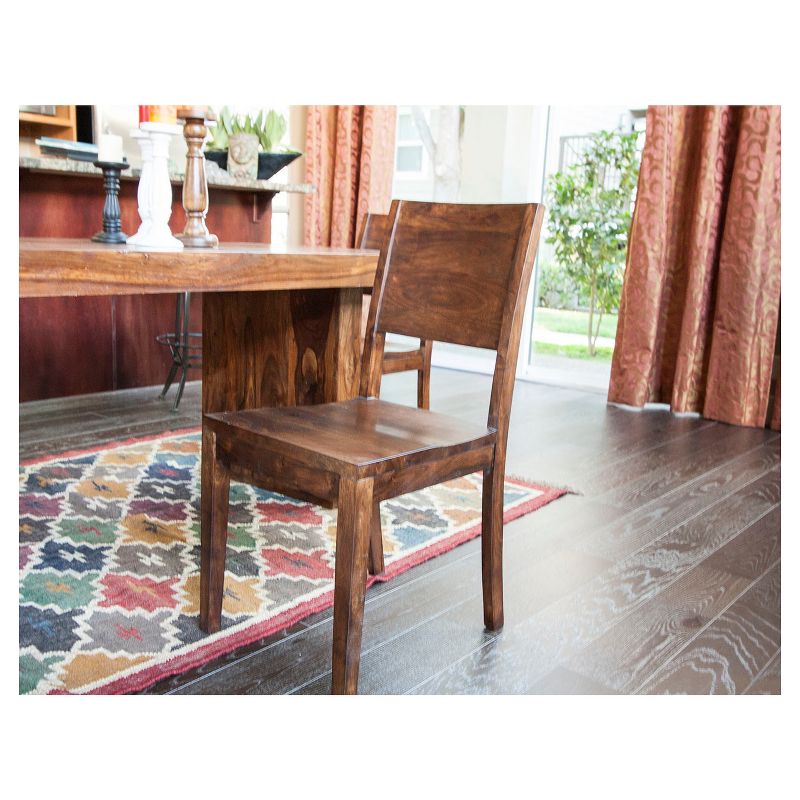 Set of 2 Acacia Wood Solid Dining Chairs - Timbergirl