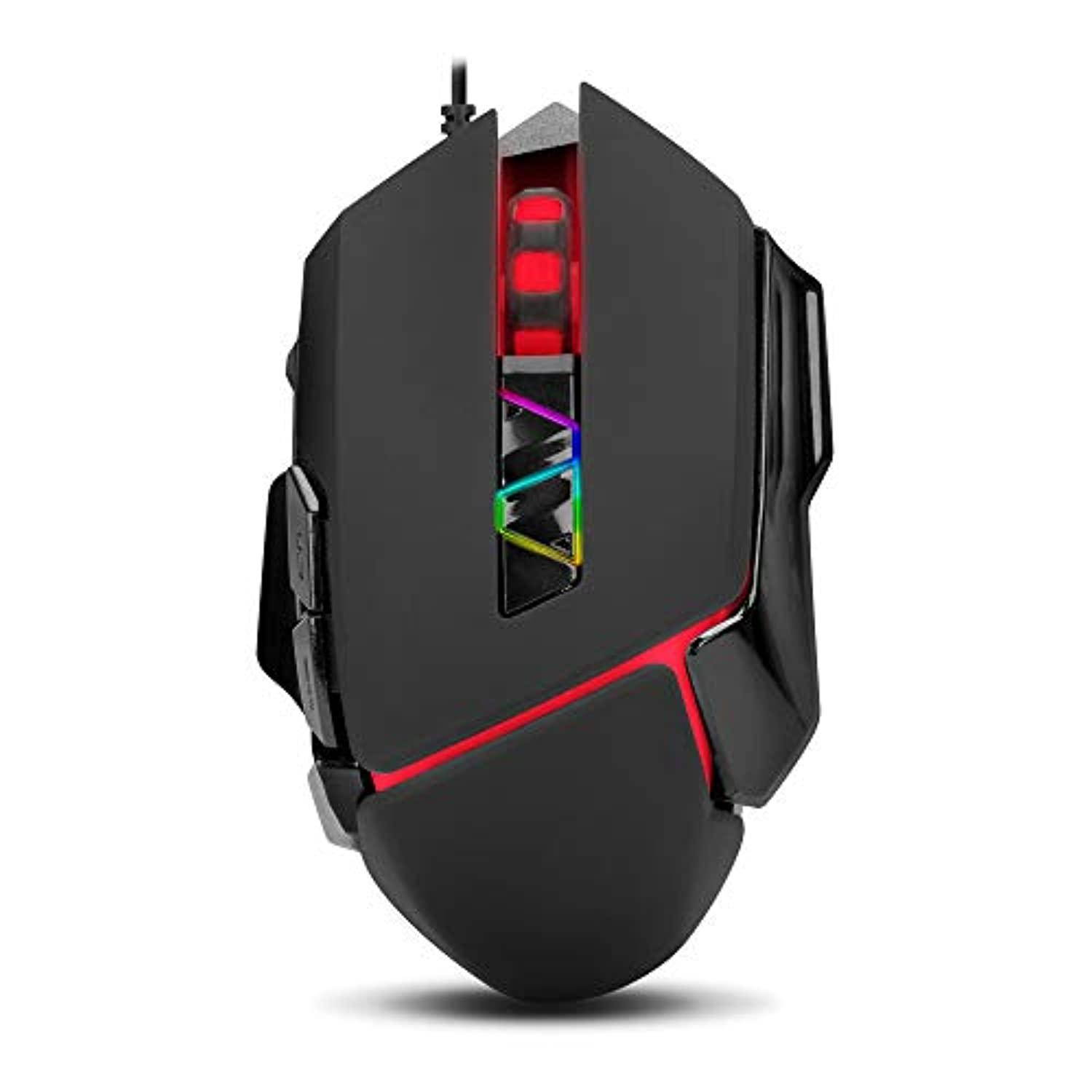 samurai 7200 dpi ergonomic usb wired gaming mouse with 5g optical sensor - works with mac or pc laptops and computers