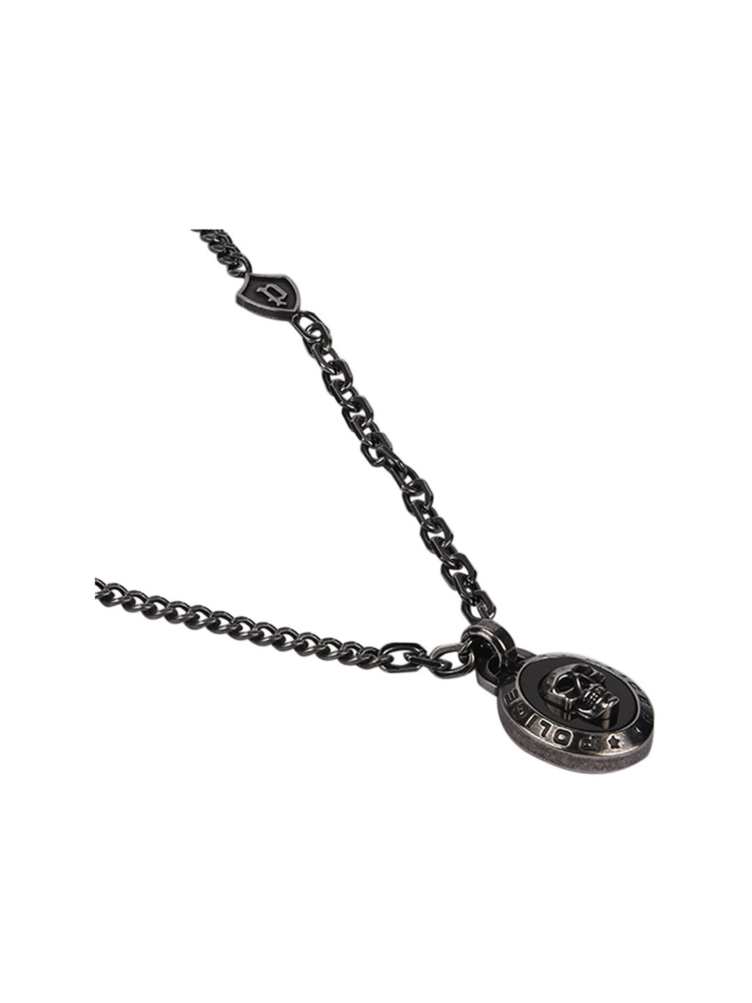 Police Black-Plated Extreme Rebel Vertex Necklace for Men