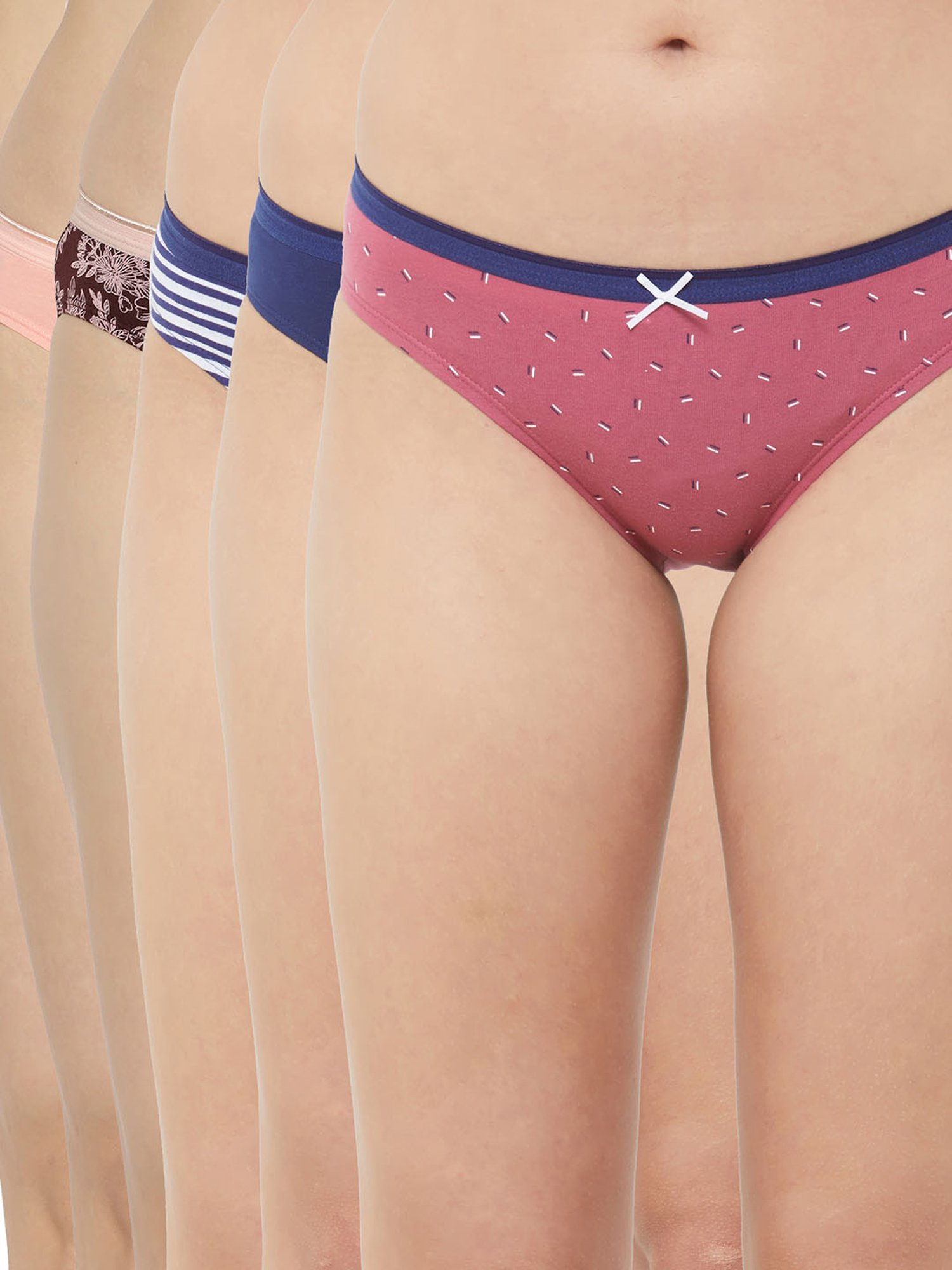 Soie Multicolor Printed Bikini Panty - (Pack Of 6)