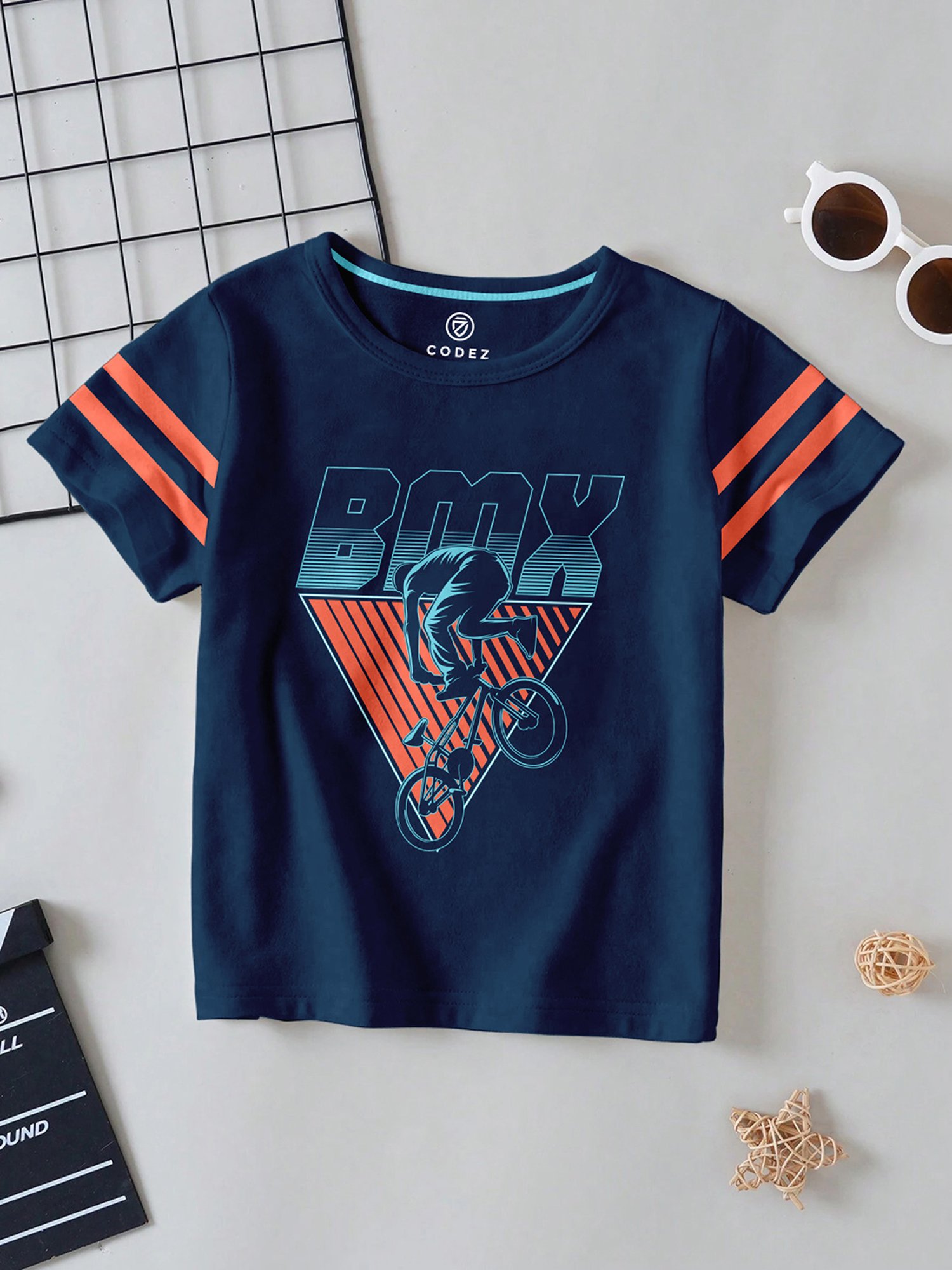 Codez Kids Green & Navy Printed T-Shirt (Pack Of 2)