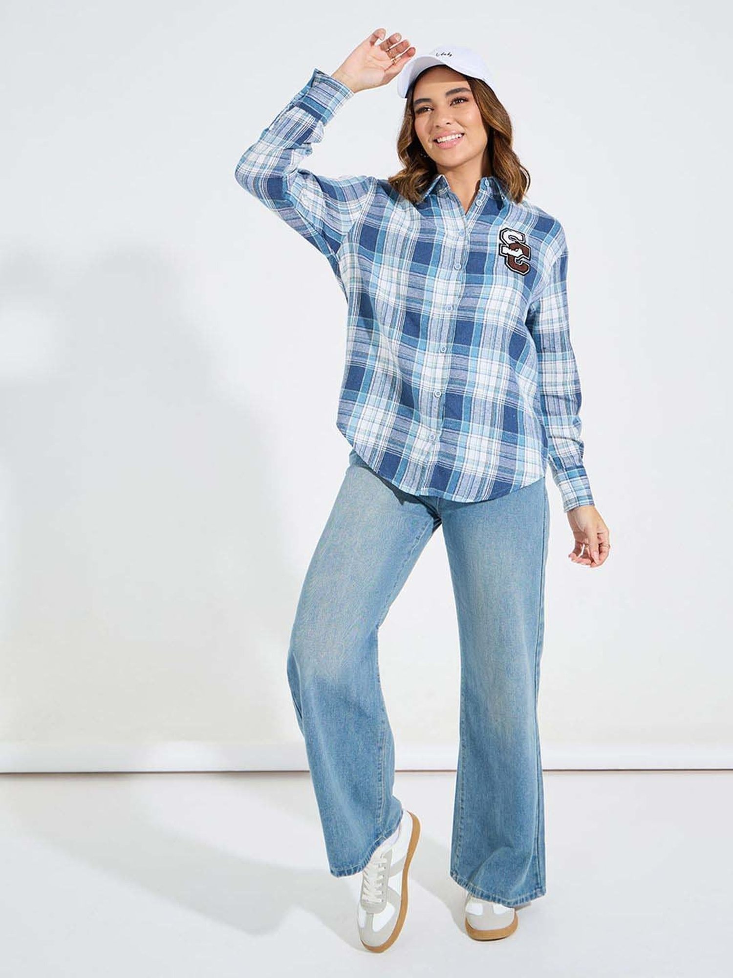 Styli Blue Chequered Shirt