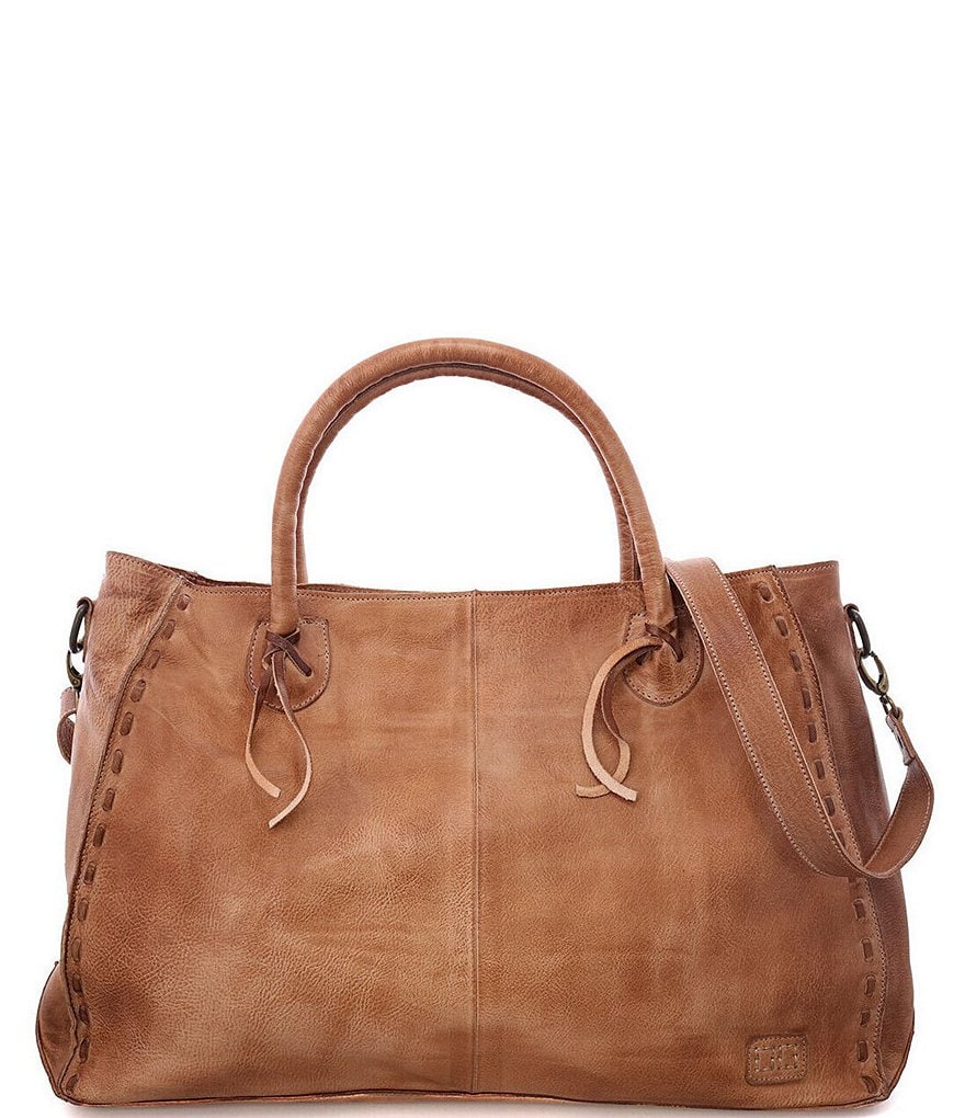 Bed Stu Rockaway Stitch-Detail Distressed Satchel Bag