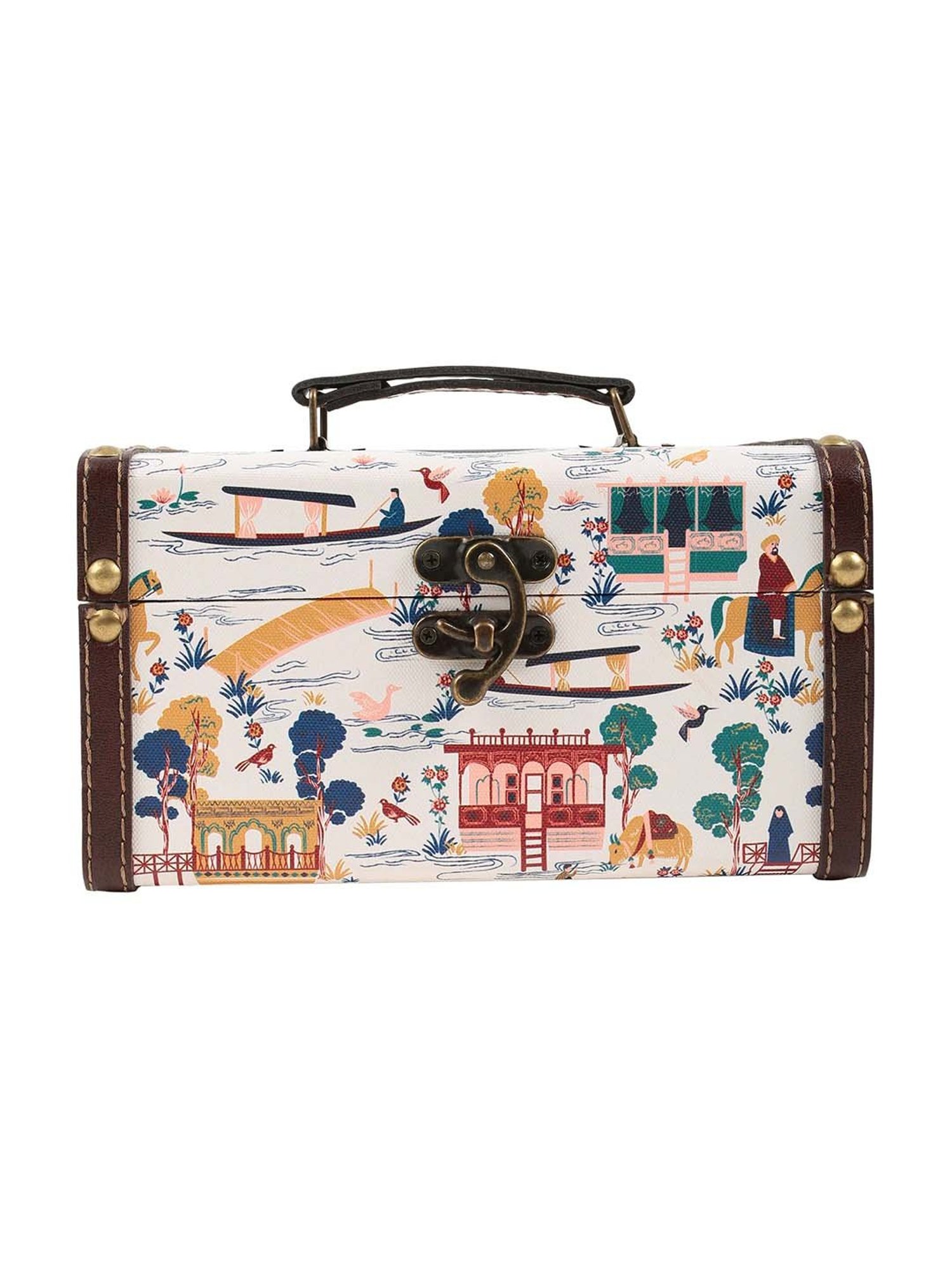 Chumbak Floating Market Ivory Storage Box - Set of 1