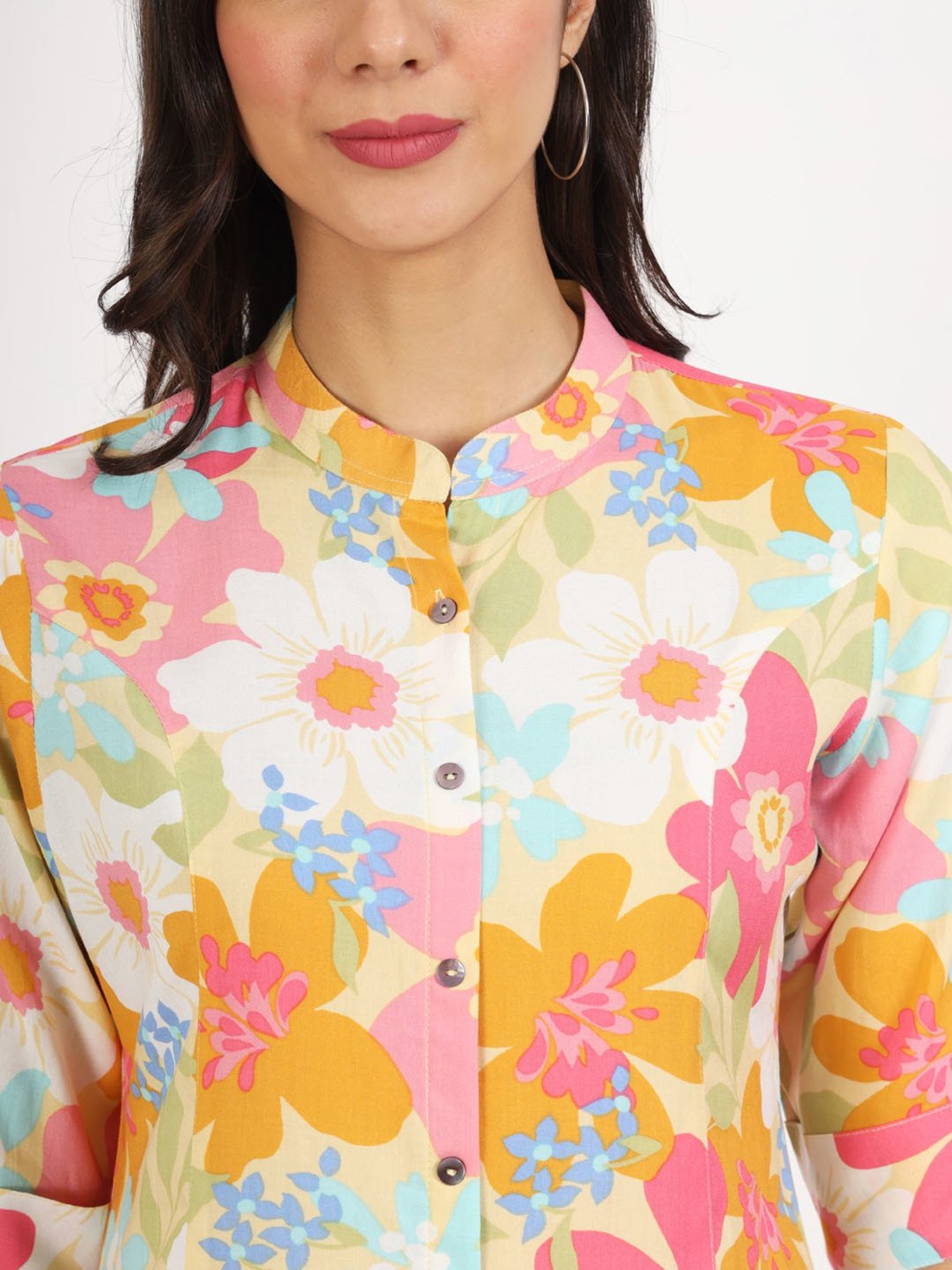 Divena Pink Floral Print Tunic
