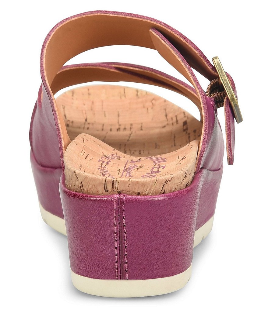 Kork-Ease Callie Leather Platform Wedge Slide Sandals