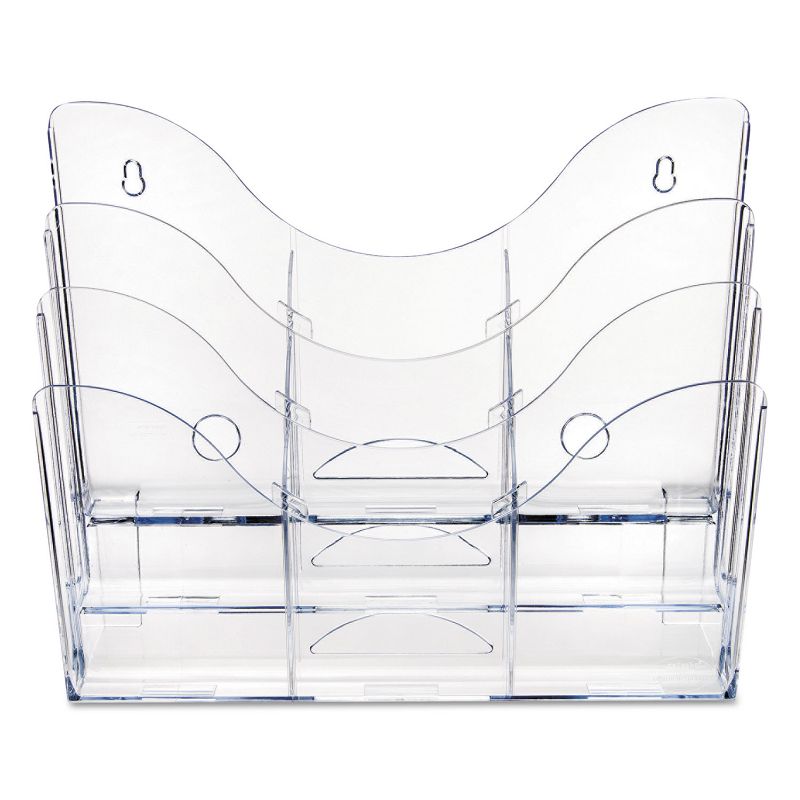 Deflecto Three-Tier Document Organizer With Dividers 13-3/8w x 3-1/2d x 11-1/2h Clear 47631
