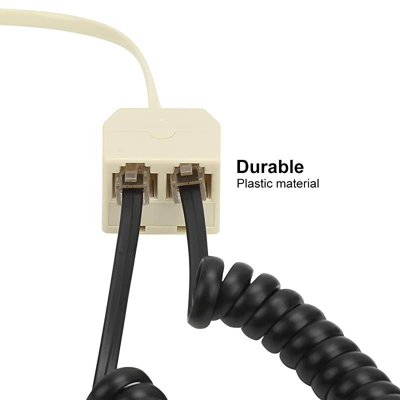 Two Way Telephone Splitters Male to 2 Female Converter Cable RJ11 6P4C Telephone Wall Adaptor and Separator for LandlineYellow2 Pack