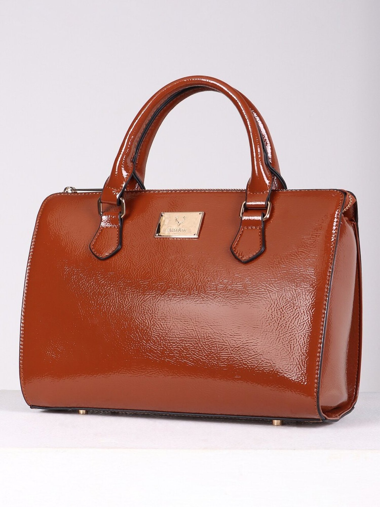 Allen Solly Brown Solid Medium Handbag