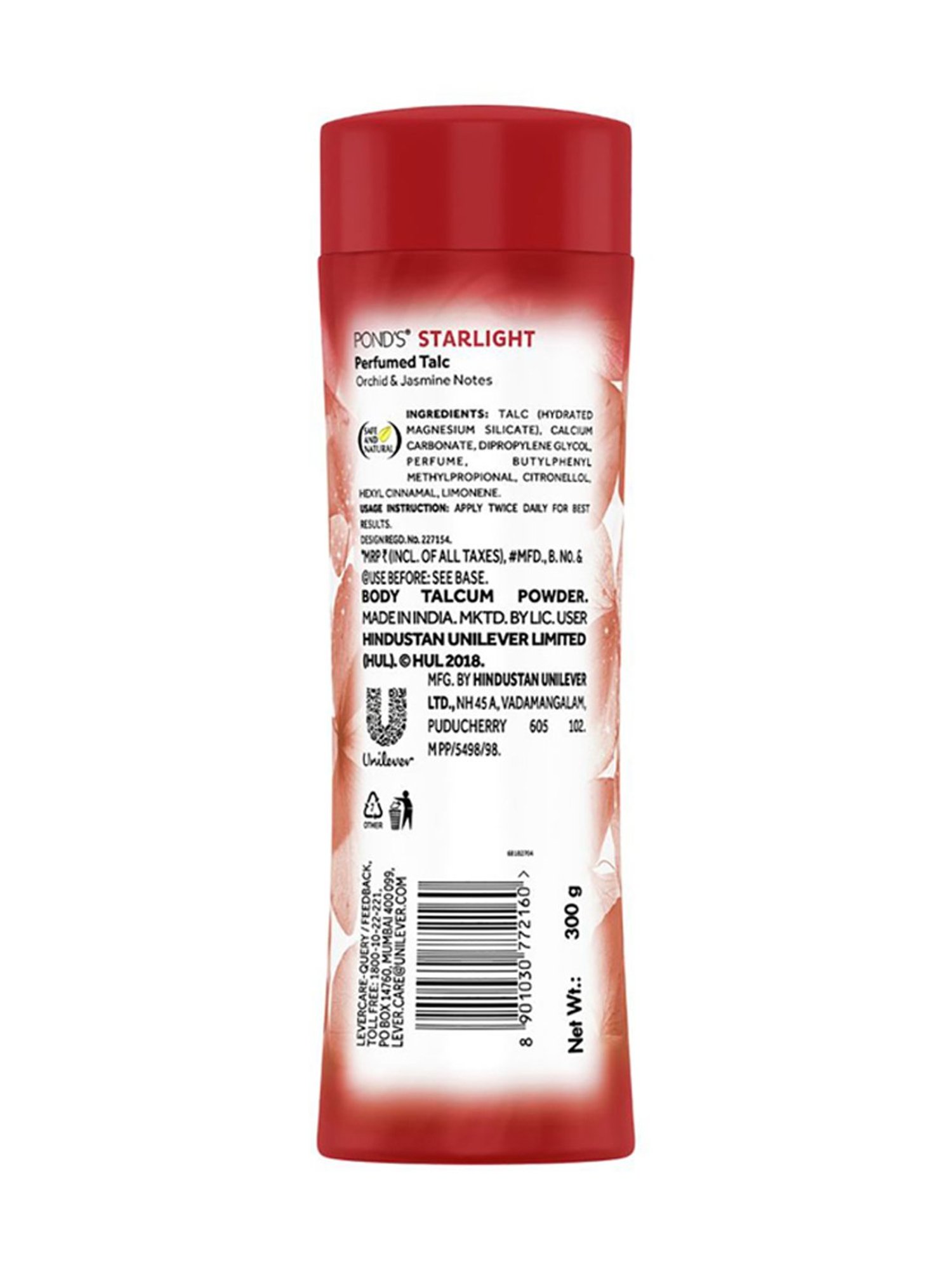 Pond's Starlight Perfumed Talc Orchid and Jasmin Notes - 100 gm