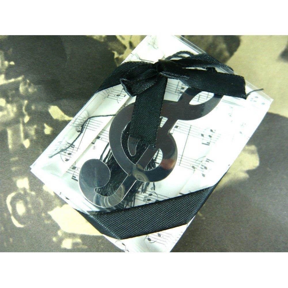 Pack of 10 Hollow Musical Notes Bookmarks Metal With Mini Greeting Cards Tassels Pendant Gifts Wedding Favors by Fascola