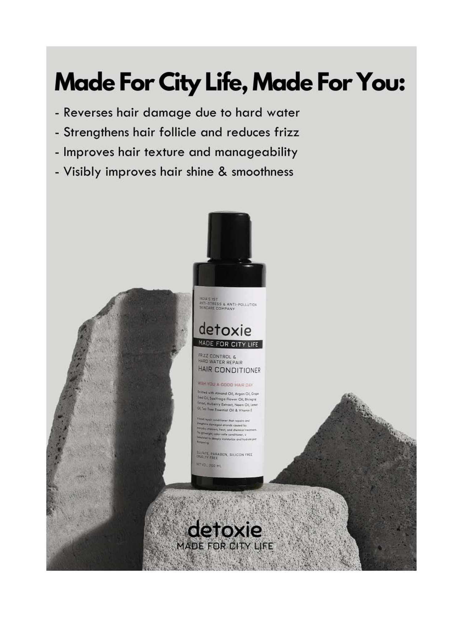 Detoxie Frizz Control & Hard Water Repair Hair Conditioner - 200 ml