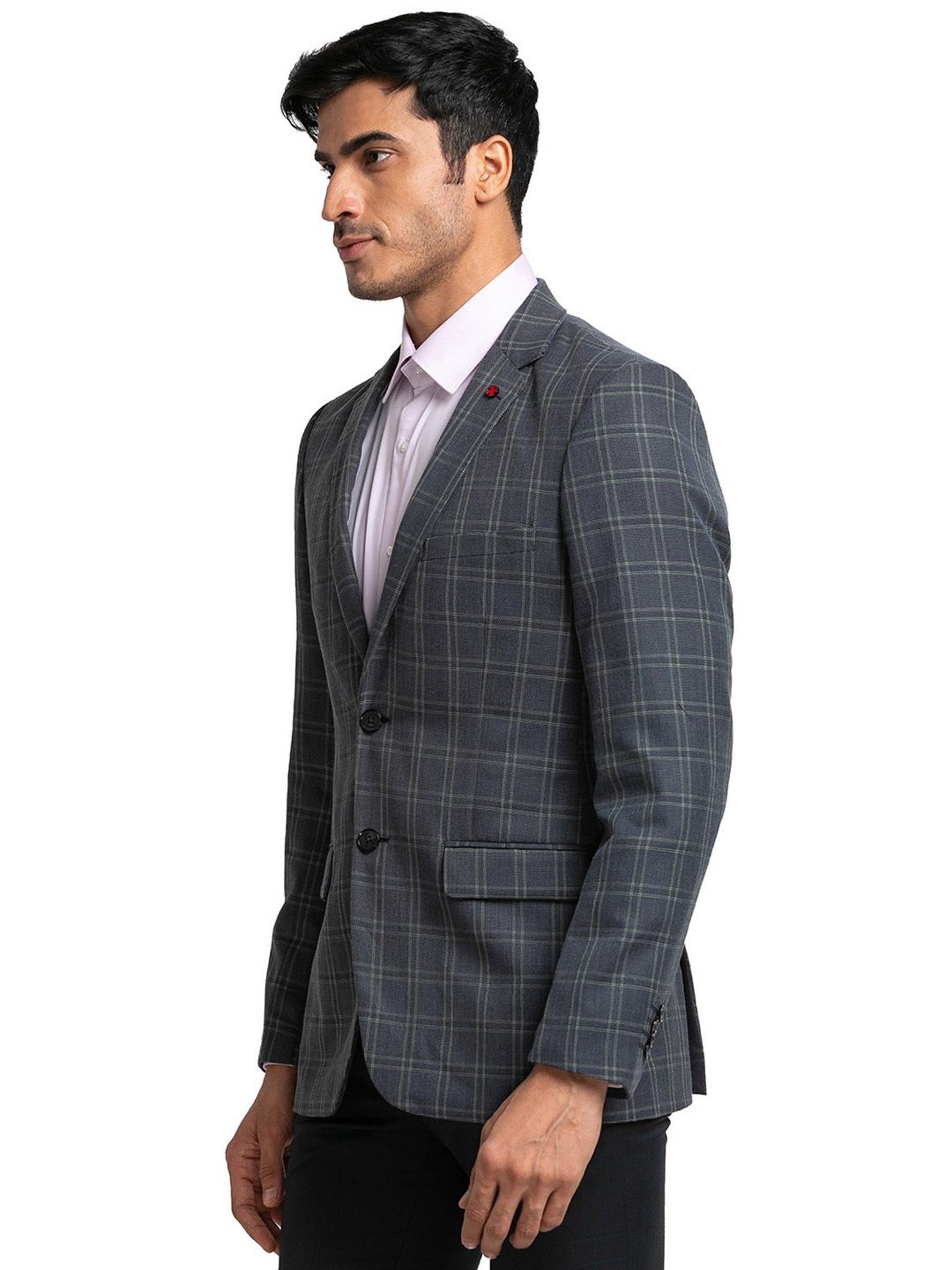 Raymond Grey Check Notched Lapel Blazer