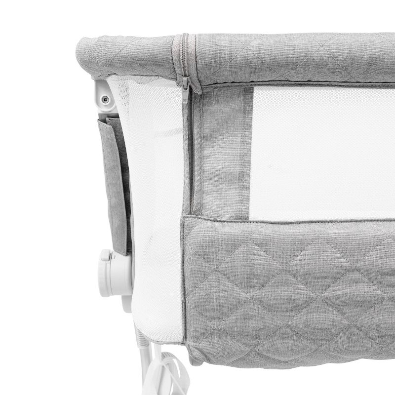 Baby Delight Beside Me Somni Deluxe Bassinet and Bedside Sleeper - Quilted Gray