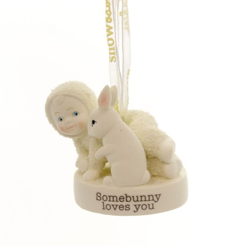 Dept 56 Snowbabies 2.25" Somebunny Loves You Christmas Rabbit Ornament  -  Tree Ornaments