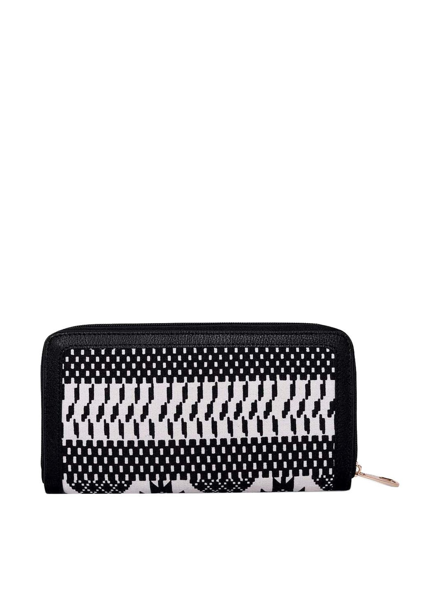 BELWABA Black Printed Zip Around Wallet for Women