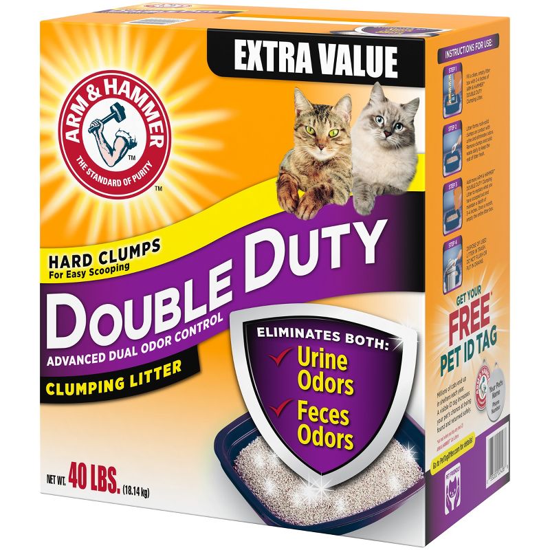 Arm & Hammer Double Duty Advanced Odor Control Clumping Cat Litter - 40lbs