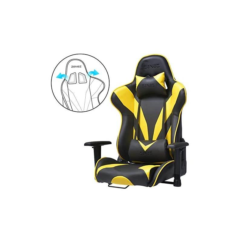 Gaming Chair Video Game Chairs Racing Style PU Leather High Back Adjustable with Headrest and Lumbar Support for Long Sessions of Computer Gaming or Office Working Chairs (White)