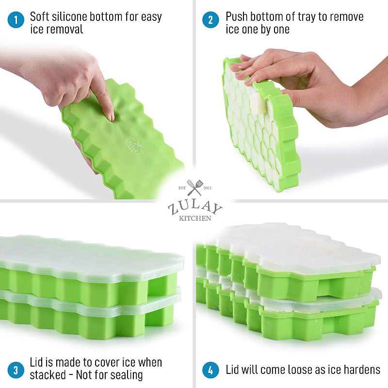 Zulay Kitchen Honeycomb Icecube Tray, 2 pack - Green