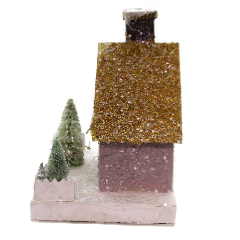 Cody Foster 8.0" Mauve Glittered Cottage Putz House Pastel Rabbit Bunny  -  Decorative Figurines