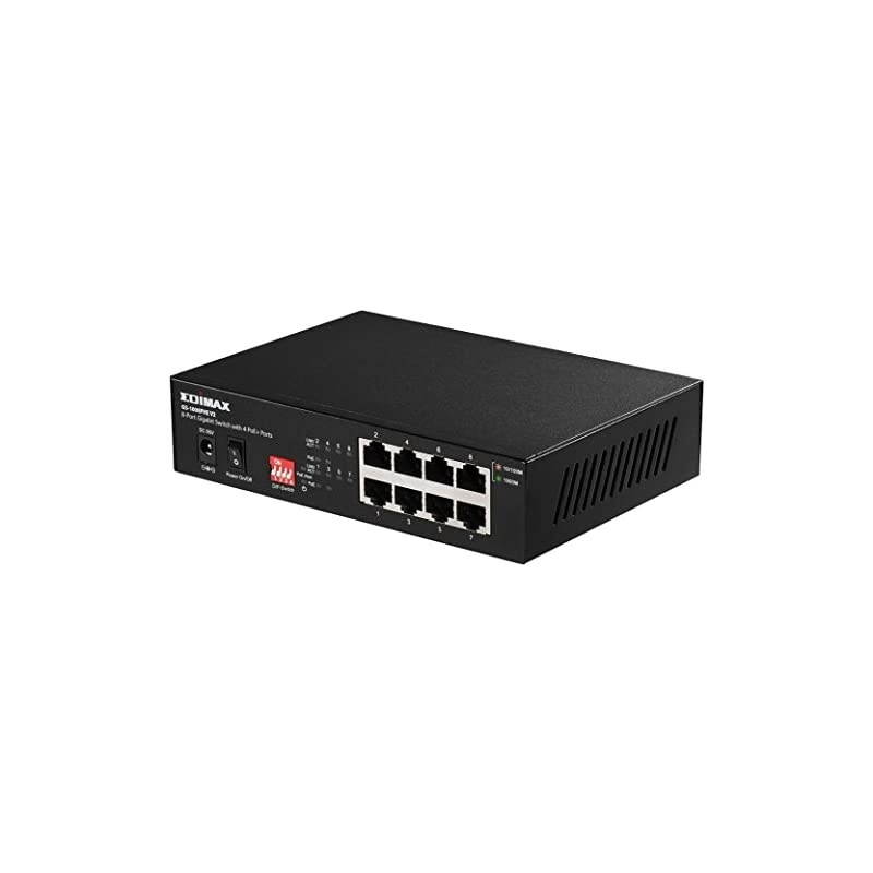 GS-1008PHE V2 Long Range 8 Port Gigabit Switch with 4 PoE+ Ports, Supports Long Range Up to 200M, Port-Base VLAN, QoS, Auto-detect PD, Total 60W with External Power Adapter