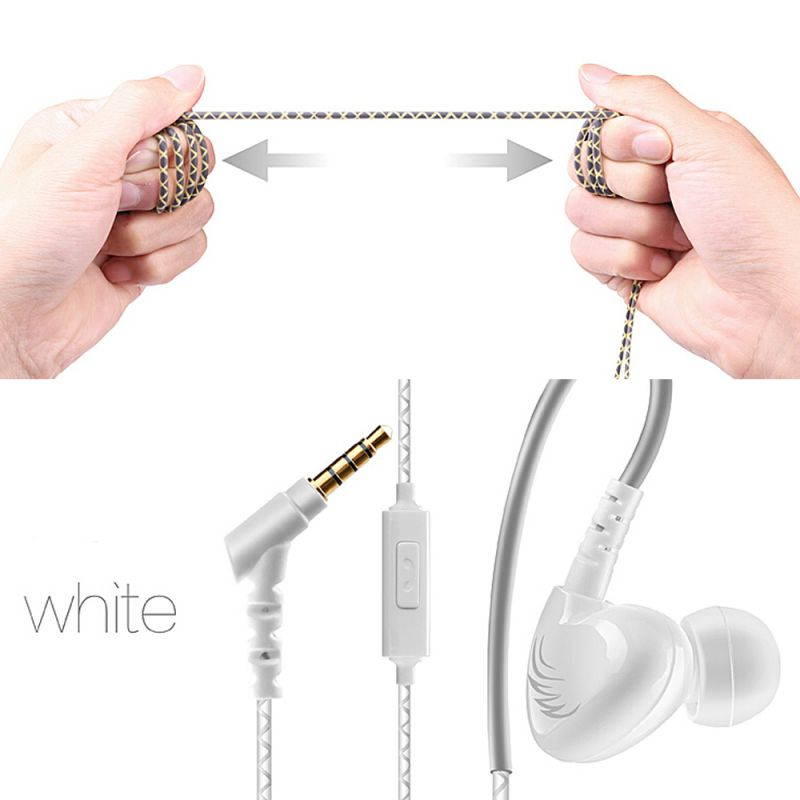 Hi Res High-quality Stereo Surround Wired Headphone , Top ABS + PC Material Shockproof Dust-proof Waterproof Bass Strengthening Noise Cancelling In-ear Headset , Strong Durable Diamond Grain Line Hand