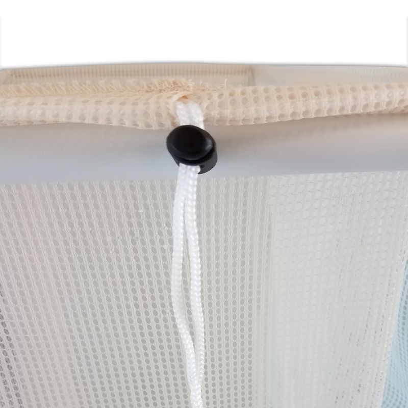 Homz 4540010 6 Load Capacity Double Mesh Sorter Laundry Basket Portable Organizer Hamper with Removable Bags with Wheels, Blue and White